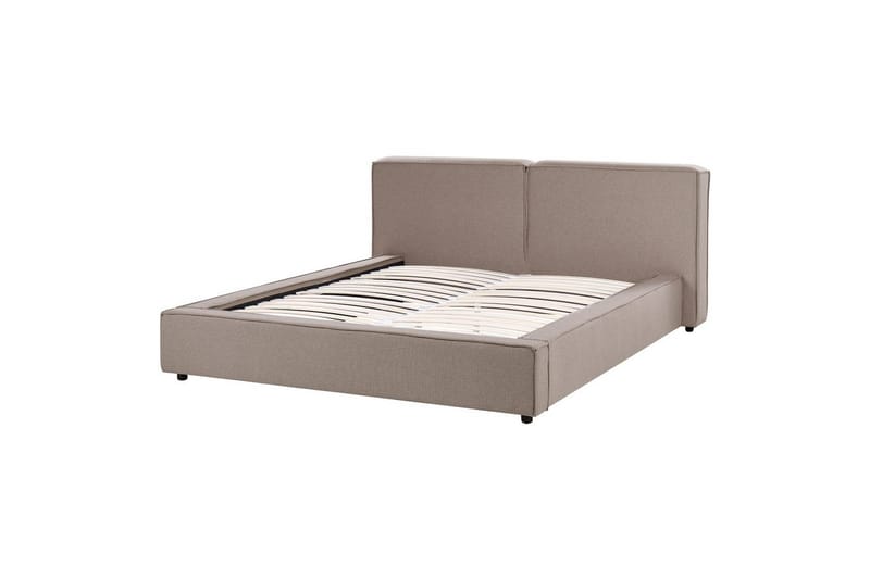 Dubbelsäng Linards med lamellram Brun-Svart, 160x200 cm - Brun-Svart, 160x200 cm - Möbler - Sovrum - Sängram & sängstomme