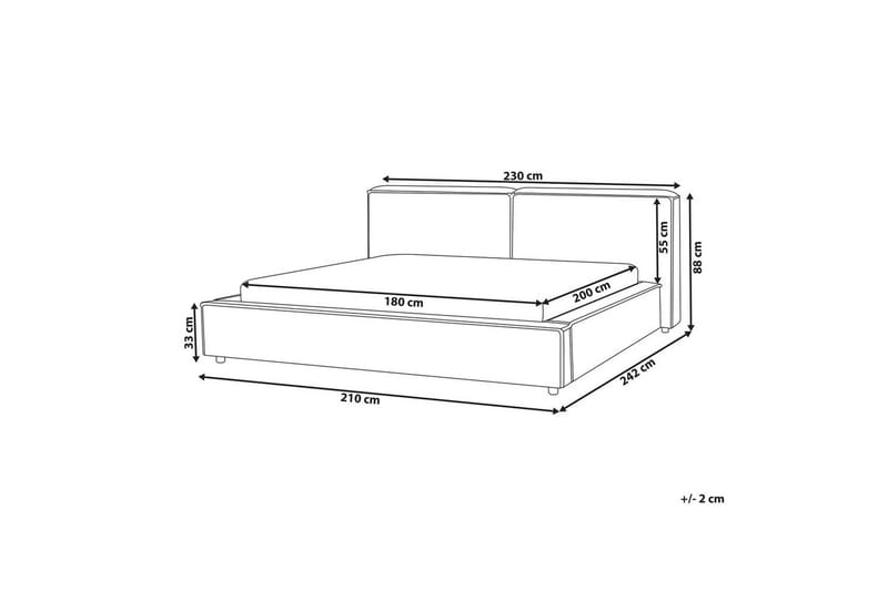 Dubbelsäng Linards med lamellram Brun-Svart, 180x200 cm - Brun-Svart, 180x200 cm - Möbler - Sovrum - Sängram & sängstomme