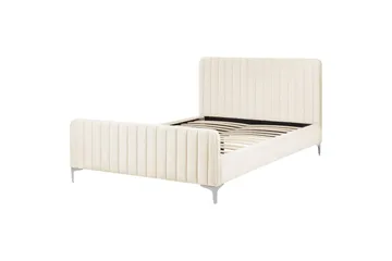 Dubbelsäng Lunan med lamellram Beige-Silver, 140x200 cm - Beige-Silver, 140x200 cm - Möbler - Sovrum - Sängram & sängstomme