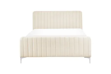 Dubbelsäng Lunan med lamellram Beige-Silver, 140x200 cm - Beige-Silver, 140x200 cm - Möbler - Sovrum - Sängram & sängstomme