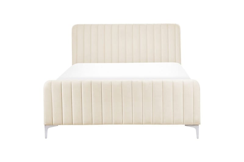 Dubbelsäng Lunan med lamellram Beige-Silver, 140x200 cm - Beige-Silver, 140x200 cm - Möbler - Sovrum - Sängram & sängstomme