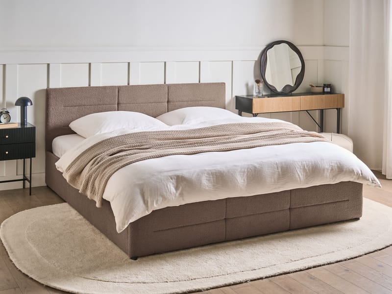 Dubbelsäng Massognes 180x200 cm - Taupe - Möbler - Sovrum - Sängram & sängstomme