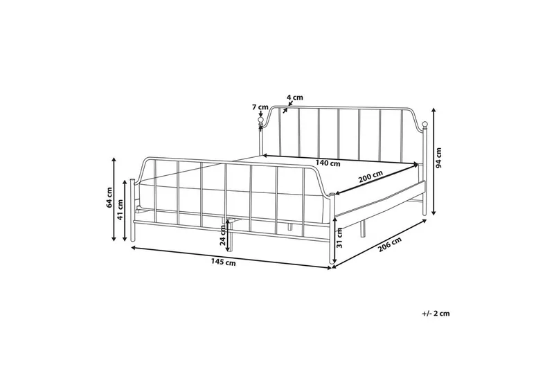 Dubbelsäng Mauressac med lamellram Vit, 140x200 cm - Vit, 140x200 cm - Möbler - Sovrum - Sängram & sängstomme