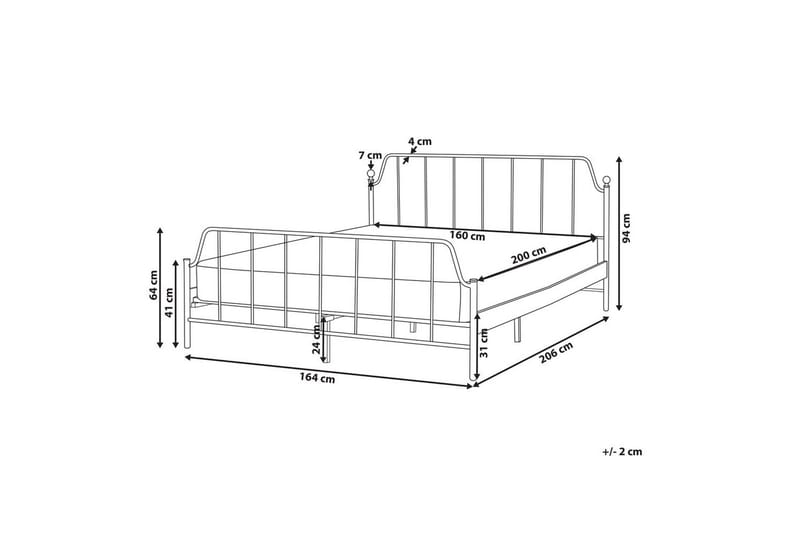 Dubbelsäng Mauressac med lamellram Vit, 160x200 cm - Vit, 160x200 cm - Möbler - Sovrum - Sängram & sängstomme