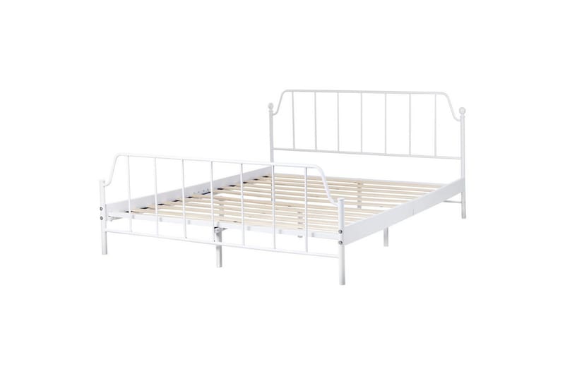 Dubbelsäng Mauressac med lamellram Vit, 160x200 cm - Vit, 160x200 cm - Möbler - Sovrum - Sängram & sängstomme