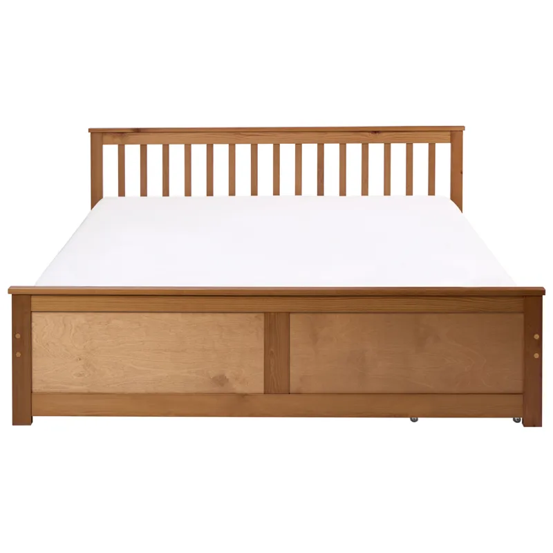 Dubbelsäng med 2 lådor Olendon 180x200 - Brun - Möbler - Sovrum - Sängram & sängstomme