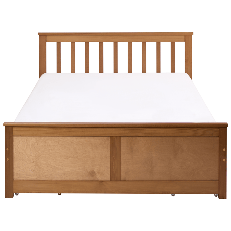 Dubbelsäng med 4 lådor Olendon 120x200 - Brun - Möbler - Sovrum - Sängram & sängstomme