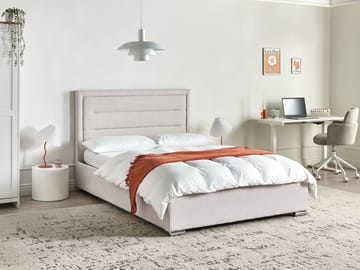 Dubbelsäng med förvaring Rouen 140x200 cm - Ljusbeige - Möbler - Sovrum - Sängram & sängstomme