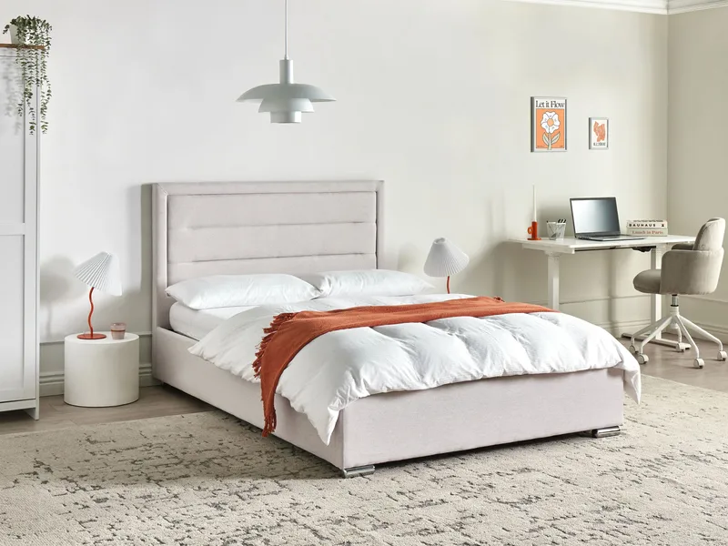 Dubbelsäng med förvaring Rouen 140x200 cm - Ljusbeige - Möbler - Sovrum - Sängram & sängstomme