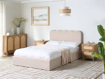 Dubbelsäng Nanterre 140x200 cm - Beige - Möbler - Sovrum - Sängram & sängstomme