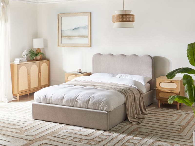 Dubbelsäng Nanterre 140x200 cm - Taupe - Möbler - Sovrum - Sängram & sängstomme
