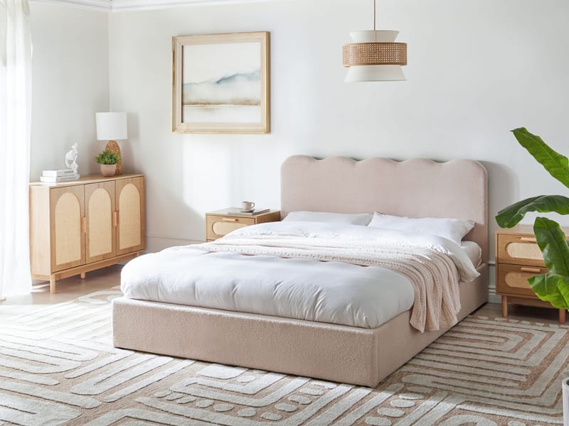 Dubbelsäng Nanterre 160x200 cm - Beige - Möbler - Sovrum - Sängram & sängstomme