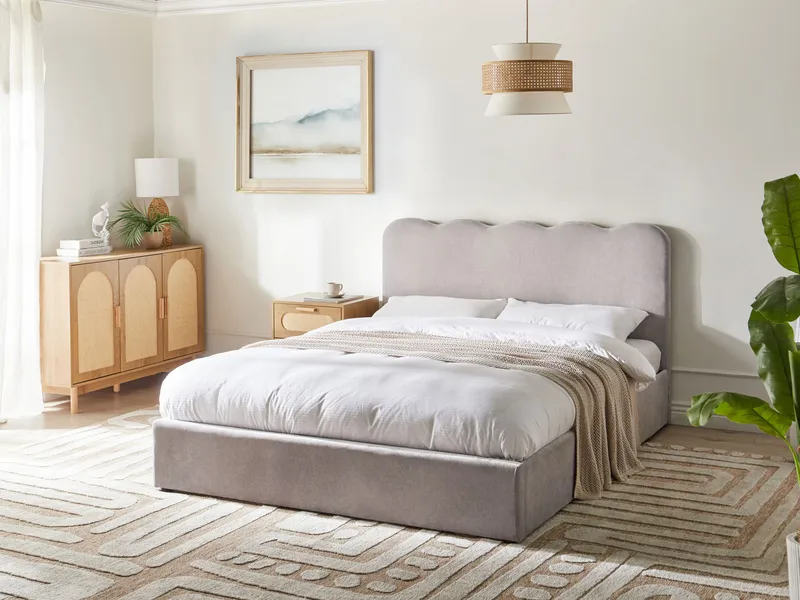 Dubbelsäng Nanterre 160x200 cm - Taupe - Möbler - Sovrum - Sängram & sängstomme