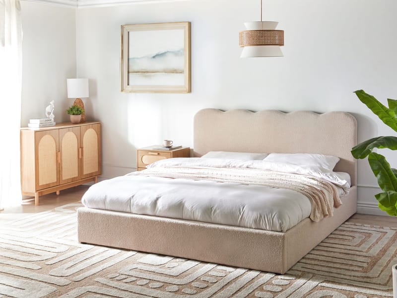 Dubbelsäng Nanterre 180x200 cm - Beige - Möbler - Sovrum - Sängram & sängstomme