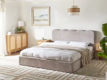 Dubbelsäng Nanterre 180x200 cm - Taupe - Möbler - Sovrum - Sängram & sängstomme