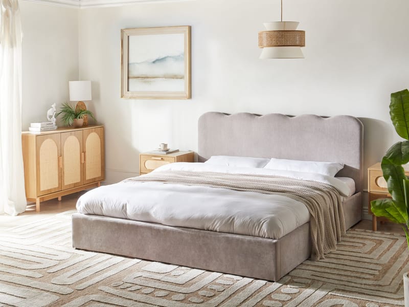 Dubbelsäng Nanterre 180x200 cm - Taupe - Möbler - Sovrum - Sängram & sängstomme