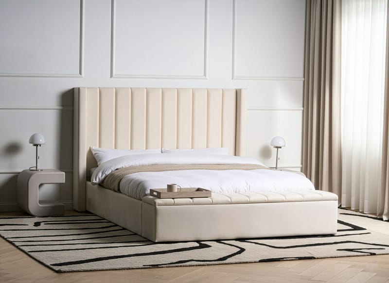 Dubbelsäng Noyers 160x200 cm - Off-White - Möbler - Sovrum - Sängram & sängstomme