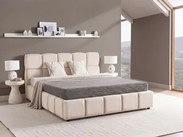 Dubbelsäng Noyon 180x200 cm - Ljusbeige - Möbler - Sovrum - Sängram & sängstomme