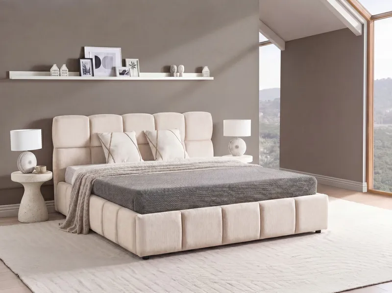 Dubbelsäng Noyon 180x200 cm - Ljusbeige - Möbler - Sovrum - Sängram & sängstomme
