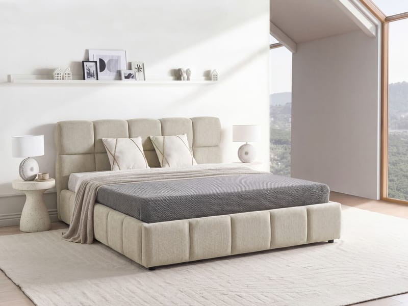 Dubbelsäng Noyon 180x200 cm - Taupe - Möbler - Sovrum - Sängram & sängstomme