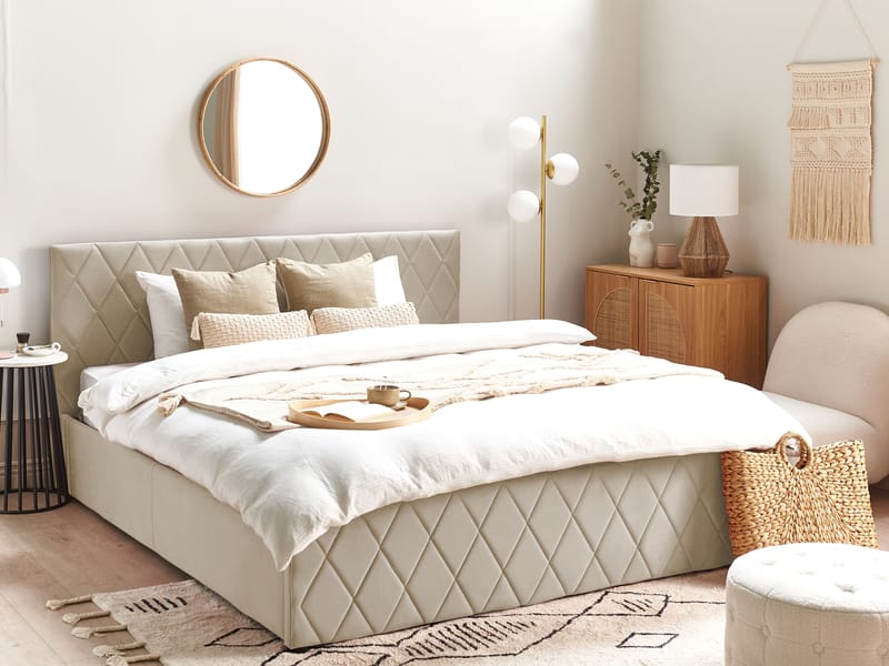 Dubbelsäng Rochefort 180x200 cm - Beige - Möbler - Sovrum - Sängram & sängstomme