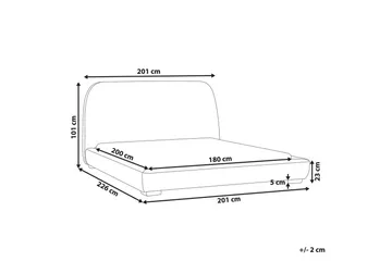 Dubbelsäng Roisel med lamellram 180x200, Polyester - 180x200, Polyester - Möbler - Sovrum - Sängar - Ramsäng