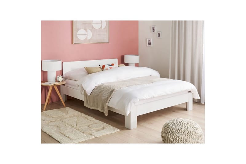 Dubbelsäng Royan med lamellram Vit, 140x200 cm - Vit, 140x200 cm - Möbler - Sovrum - Sängram & sängstomme