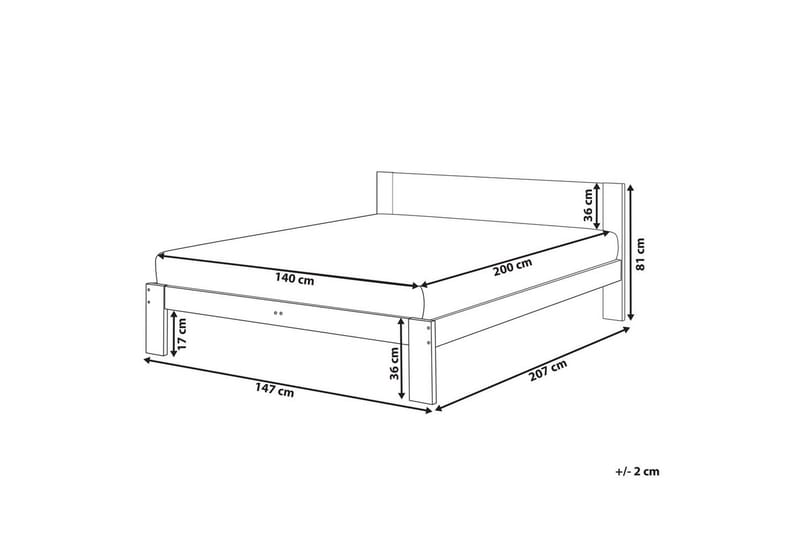 Dubbelsäng Royan med lamellram Vit, 140x200 cm - Vit, 140x200 cm - Möbler - Sovrum - Sängram & sängstomme