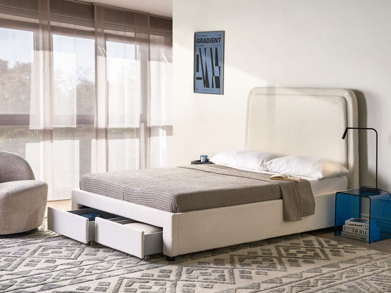 Dubbelsäng Sardent 140x200 - Off-White - Möbler - Sovrum - Sängram & sängstomme