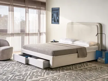 Dubbelsäng Sardent 160x200 - Off-white - Möbler - Sovrum - Sängram & sängstomme