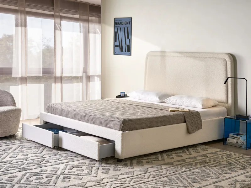 Dubbelsäng Sardent 180x200 - Off-White - Möbler - Sovrum - Sängram & sängstomme