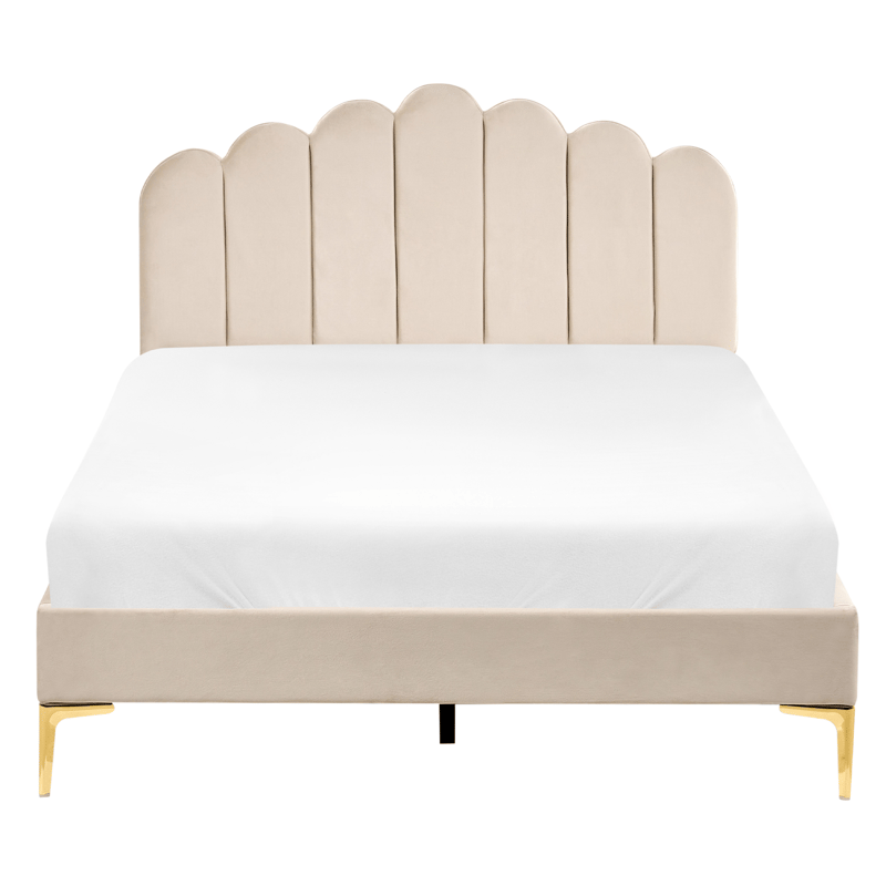 Dubbelsäng Sauvian 120x200 cm - Beige - Möbler - Sovrum - Sängram & sängstomme