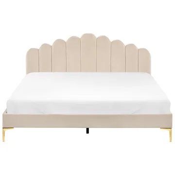 Dubbelsäng Sauvian 180x200 cm - Beige - Möbler - Sovrum - Sängram & sängstomme