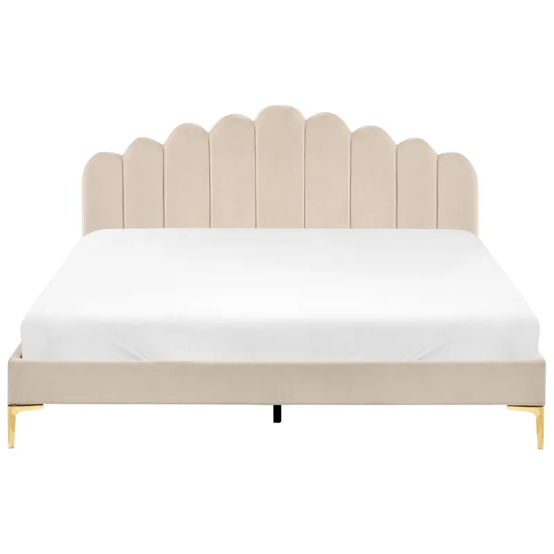 Dubbelsäng Sauvian 180x200 cm - Beige - Möbler - Sovrum - Sängram & sängstomme