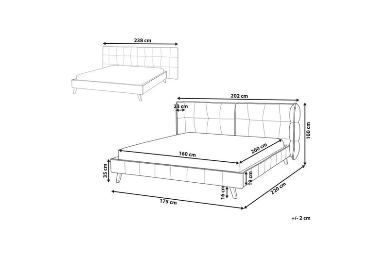 Dubbelsäng Senlis med lamellram 160x200 cm - 160x200 cm - Möbler - Sovrum - Sängram & sängstomme