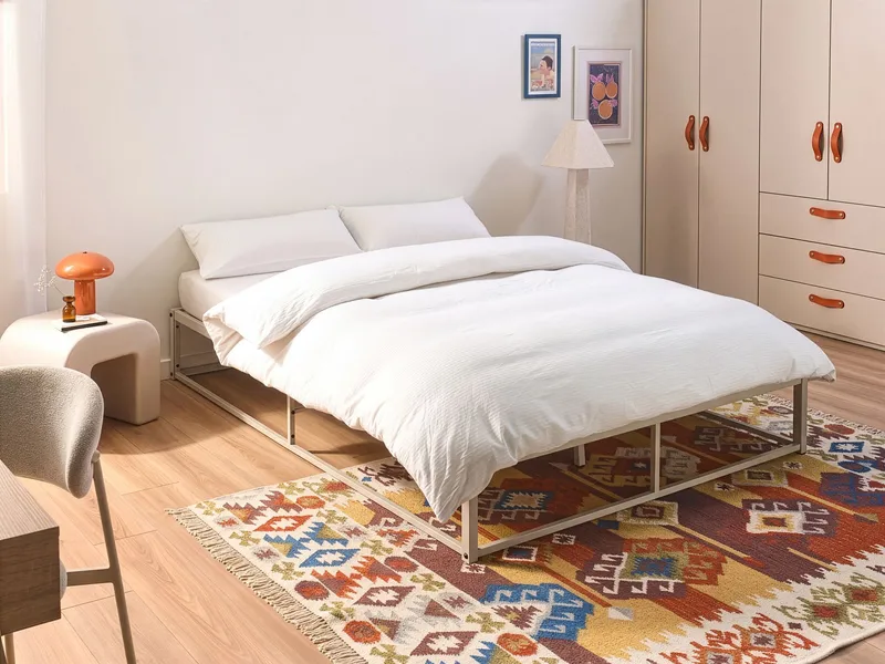 Dubbelsäng Viry 140x200 - Ljusbeige - Möbler - Sovrum - Sängram & sängstomme