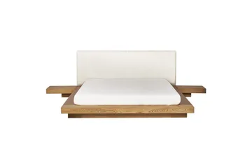 Dubbelsäng Zen med lamellram Ljus Trä-Vit, 160x200 cm - Ljus Trä-Vit, 160x200 cm - Möbler - Sovrum - Sängram & sängstomme