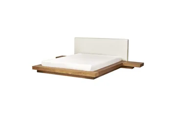 Dubbelsäng Zen med lamellram Ljus Trä-Vit, 160x200 cm - Ljus Trä-Vit, 160x200 cm - Möbler - Sovrum - Sängram & sängstomme