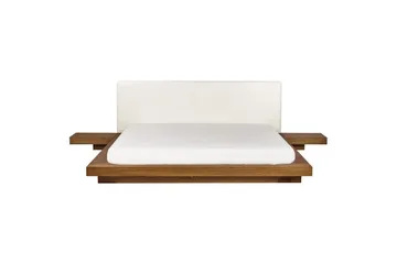 Dubbelsäng Zen med lamellram Ljus Trä-Vit, 180x200 cm - Ljus Trä-Vit, 180x200 cm - Möbler - Sovrum - Sängram & sängstomme