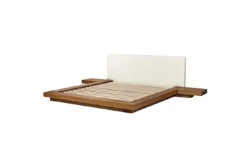 Dubbelsäng Zen med lamellram Ljus Trä-Vit, 180x200 cm - Ljus Trä-Vit, 180x200 cm - Möbler - Sovrum - Sängram & sängstomme
