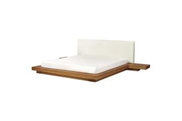 Dubbelsäng Zen med lamellram Ljus Trä-Vit, 180x200 cm - Ljus Trä-Vit, 180x200 cm - Möbler - Sovrum - Sängram & sängstomme