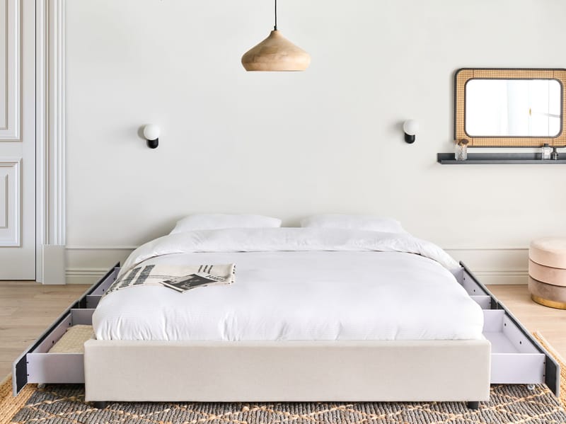 Dubbelsäng Prades 180x200 cm - Ljusbeige - Möbler - Sovrum - Sängram & sängstomme