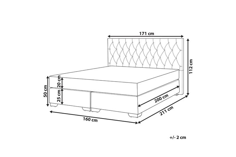 Dulcina Sängram 160x200 cm - Grå - Möbler - Sovrum - Sängar - Kontinentalsängar