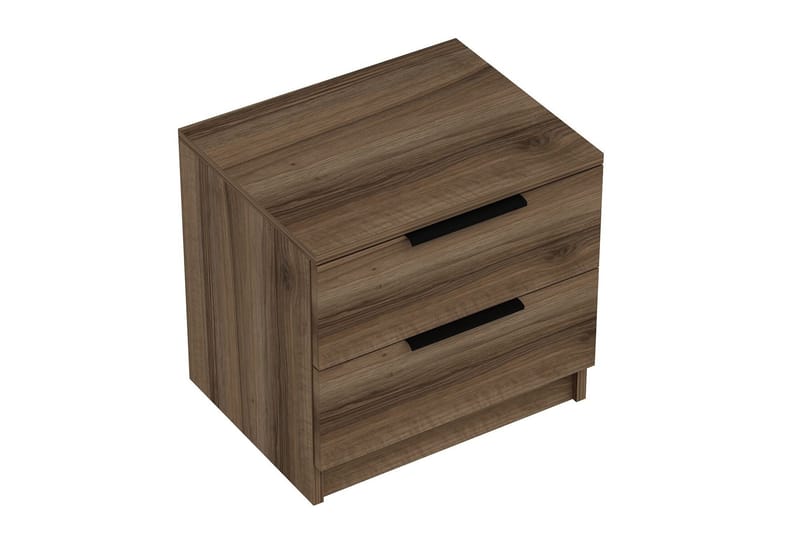 Duleep Sängbord & Nattduksbord 54 cm med Trä- och Valnötsutseende, Förvaring med Lådor - Brun - Möbler - Sovrum - Sängbord