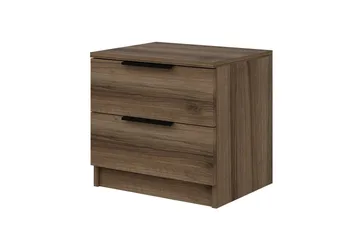 Duleep Sängbord & Nattduksbord 54 cm med Trä- och Valnötsutseende, Förvaring med Lådor - Brun - Möbler - Sovrum - Sängbord