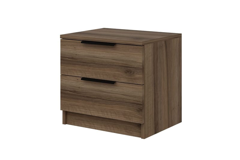 Duleep Sängbord & Nattduksbord 54 cm med Trä- och Valnötsutseende, Förvaring med Lådor - Brun - Möbler - Sovrum - Sängbord