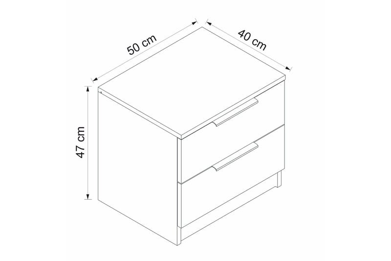 Duleep Sängbord & Nattduksbord 54 cm med Trä- och Valnötsutseende, Förvaring med Lådor - Brun - Möbler - Sovrum - Sängbord
