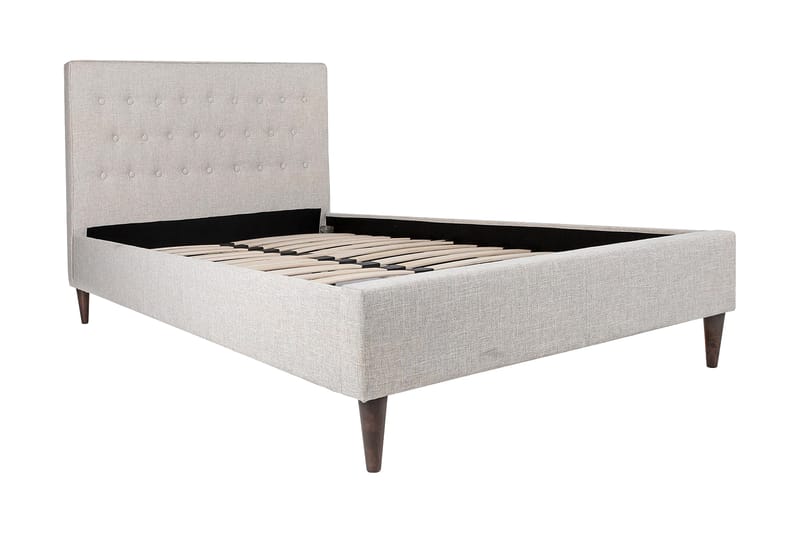 Emilia Komplett Sängpaket – Sängram 120x200 i Tyg med Sänggavel + Bäddmadrass med Fasthetsgrad - Beige - Möbler - Sovrum - Sängram & sängstomme