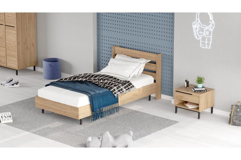 Erhan Sängbord 205,6 cm - Brun - Möbler - Sovrum - Sängbord
