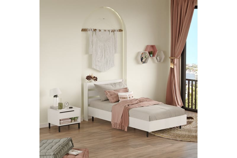 Erhan Sängbord 205,6 cm - Vit - Möbler - Sovrum - Sängbord